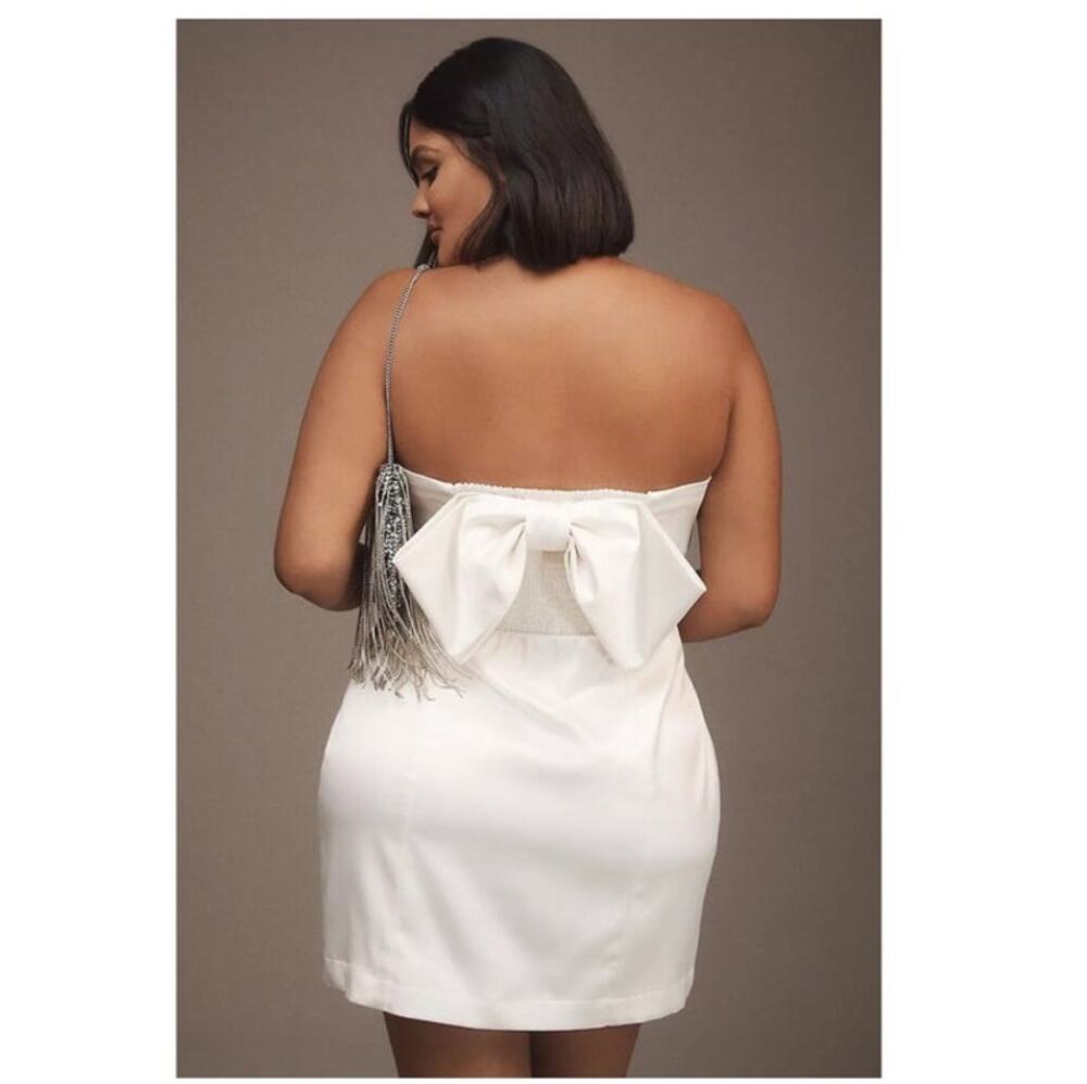 NWT BHLDN White Bow Mini Dress Plus Size 1X Rehearsal Dinner Bridal Second Look